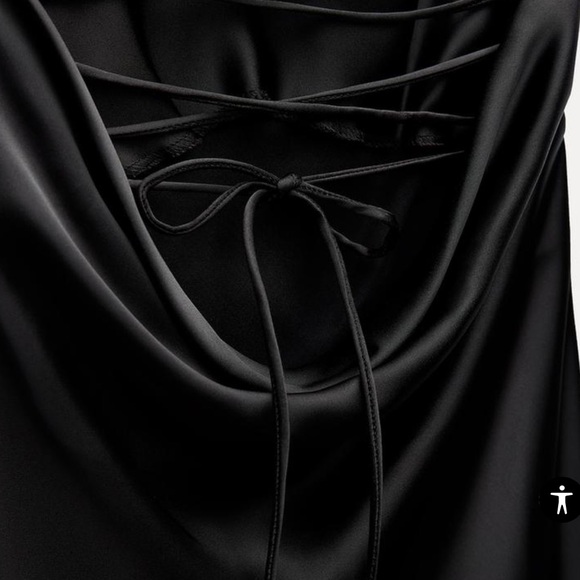 Zara Satin Effect Draped Midi Dress - Picture 3 of 4